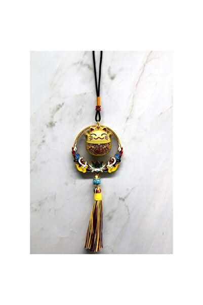 Kuzey Tacı Renkli Püsküllü Şans Kedisi Feng Shui Askılık Otantik Tasarım Vip