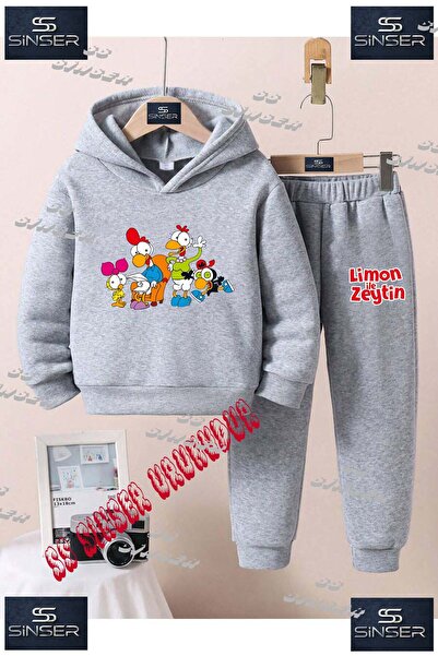 SS SİNSER Set de trening cu hanorac cu imprimeu special pentru copii, unisex,...