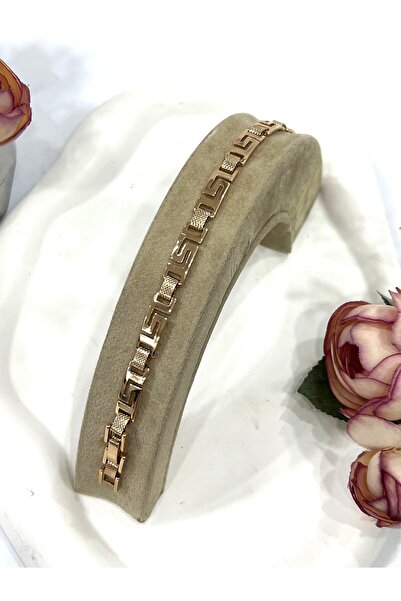 XUPING JEWELRY Taşsız Kuyumcu Model Çelik Bileklik (18K Rose/16+2cm)