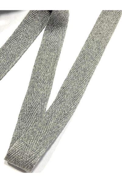 karantuhafiye Herringbone Cotton Ribbon / 2 cm (20 mm) / 5 Meters / Gray Gray