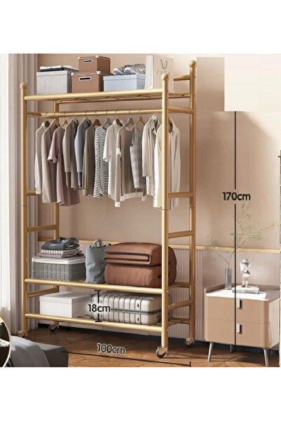 ORIAN Freestanding Metal Clothes Rack Heavy Duty Clothes Rail Open Wardrobe
