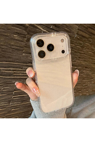 EDELFU iPhone 17 Pro (2025) Simli Şeffaf Yumuşak Darbeye Dayanıklı Kalın Koru...