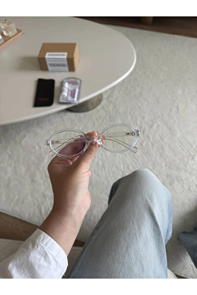 RoseandRoses Meux Oval Round Design Blue Light Protection Glasses Transparent