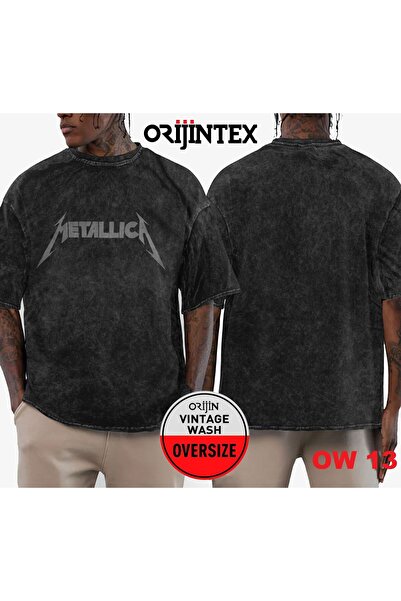 orijintex Metallica Washed Oversize T-Shirt
