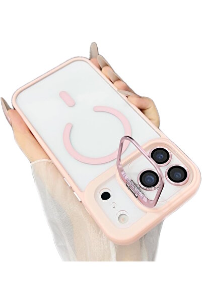 m.tk moveteck iPhone 17 Pro Kılıf Standlı Mika Magsafe Hassas Buton Metal Tuş...