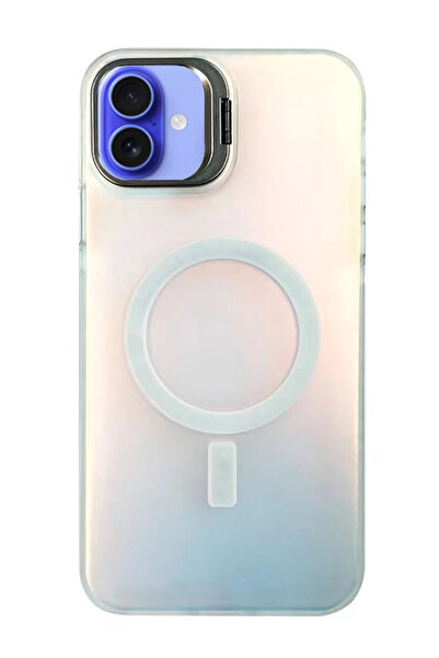 NewFace غطاء حماية SPTRNS لهاتف آيفون 16 بلس مع حامل ماجسيف (03317) - أبيض