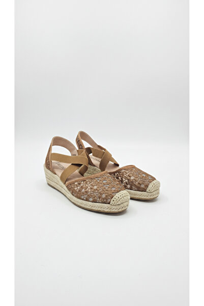 Generic Brown Lace Detail Women’s Espadrille Flats