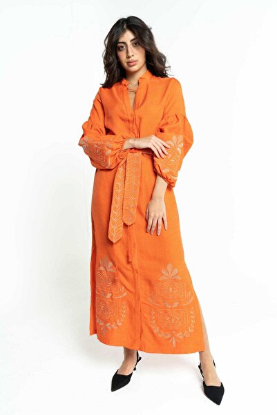 DALYDRESS Women's Floral Long Dress with Waist Belt