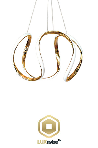 lüx aydınlatma Elara Gold LED Avize – Modern Salon & Oturma Odası