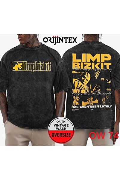 orijintex تي شيرت Limp Bizkit قابل للغسل بمقاس كبير