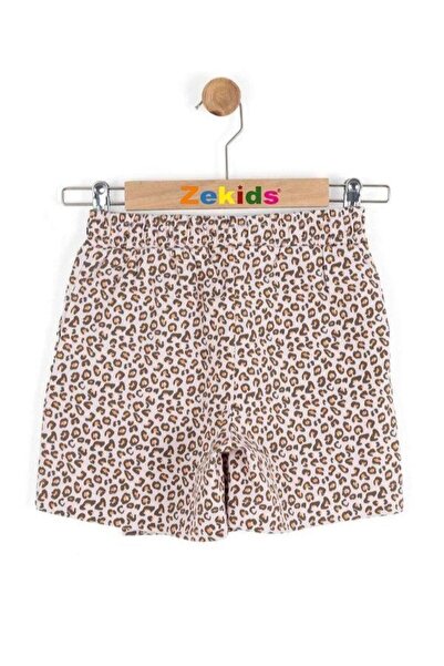 Zekids Fusta scurtă cu model leopard pentru fete