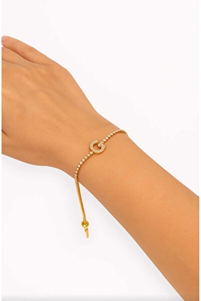 ÖZÜM TAKI Women's Steel Letter g Water Way Bracelet Gold