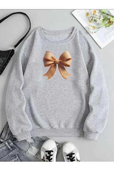 tkn your style Hanorac oversize unisex cu imprimeu cu panglică de paie