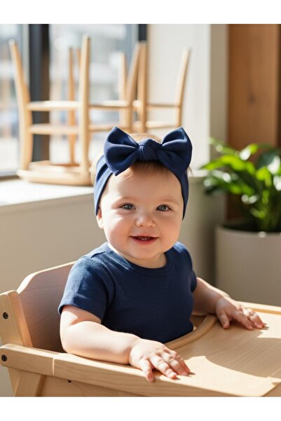 Babygiz Baby Girl Children's Bow-Tie Hairband, 100% Cotton Combed Cotton, Non-Slip, Ultra Flexible Soft Headband