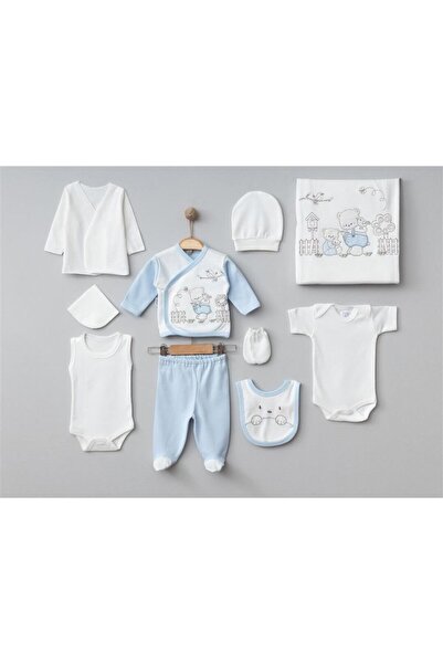 MİLAYS LİFE HOME COLLECTİON Organic Baby 0-3 Months Bathing Set with Bear Pat...