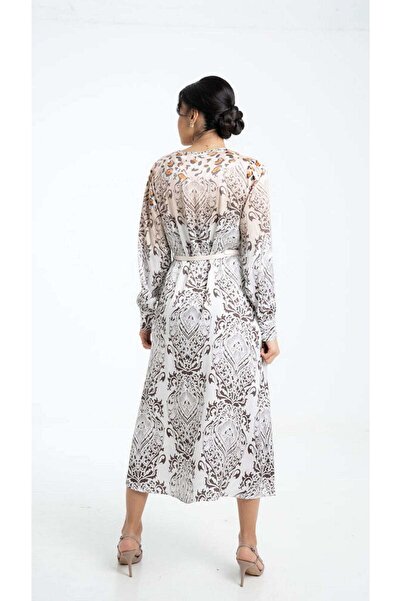 DALYDRESS فستان ميدي مطبوع نسائي برباط على الخصر
