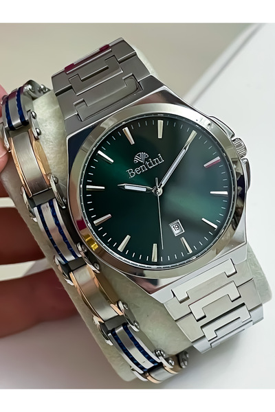 Bentini YENİ SEZON GÜMÜŞ RENK ÇELİK KORDON ERKEK KOL SAATİ BABALAR GÜNÜ HEDİYESİ SEVGİLİLER GÜNÜ HEDİYESİ