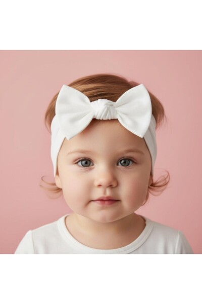 Babygiz Baby Girl Children's Bow-Tie Hairband, 100% Cotton Combed Cotton, Non-Slip, Ultra Flexible Soft Headband
