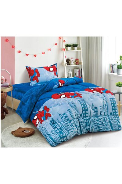 Red Rose 3-piece double-sided velvet fur children's bedspread for warm winter, quilt size 160*210
