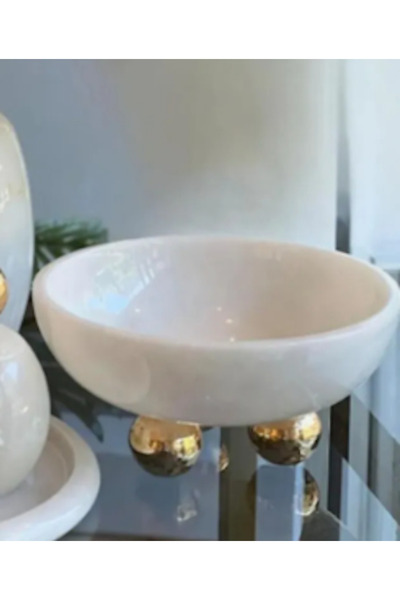 ege gross Dekoratif Mermer Disko Top Detayli Kase