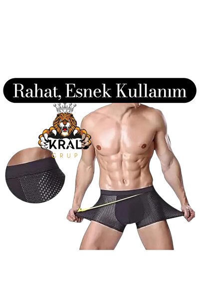 KRAL GRUP TEKSTİL Bamboo Boxer, Mixed Color, Unisex Underwear, Gray