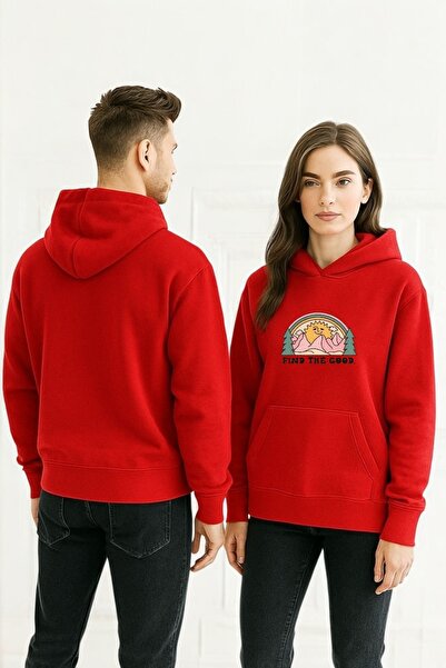 ArtYus Găsește The Good Güneş Colorat cu imprimeu cu glugă Swea tricou