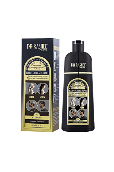 DR.RASHEL شامبو ملون للشعر بالكولاجين وزيت الأرجان (أسود ) - 400 مل