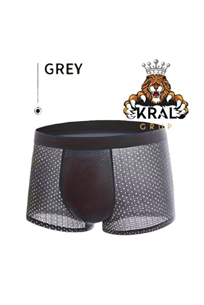 KRAL GRUP TEKSTİL Bamboo Boxer, Mixed Color, Unisex Underwear, Gray