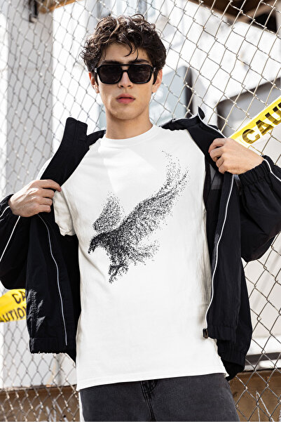 Bigonya Bird Silhouette Printed Unisex T-Shirt, Cotton Comfortable Fit