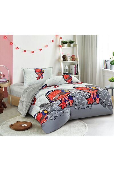 Red Rose 3-piece double-sided velvet fur children's bedspread for warm winter, quilt size 160*210