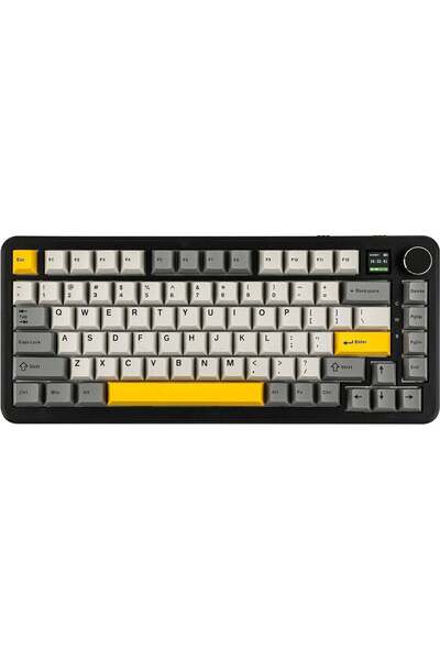 Ajazz AK820 MAX PLUS Tri-Mode Mechanical Keyboard with TFT Display, 8000mAh Battery, RGB Lighting, Black