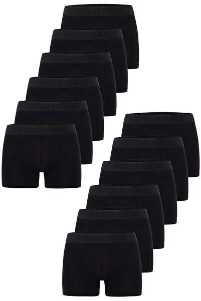 VELMORE Erkek Boxer 12’li Kutu – Nefes Alan Pamuk Kumaş – Sıkmayan Esnek Bel ...