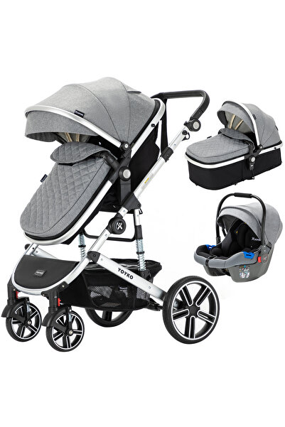 YOYKO Ultimate Travel Sistem Bebek Arabası 3 in 1 Gri Silver