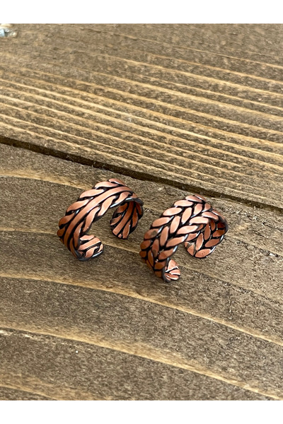 Rupen Kraft 100% Pure Copper Adjustable Size 2-Piece Ring Special Design Copper Ring