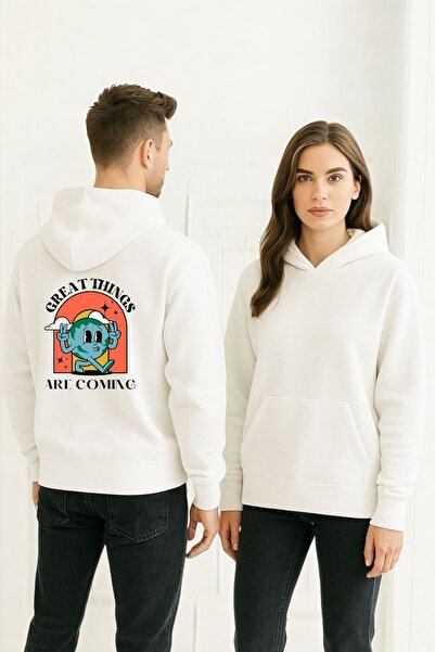 ArtYus Lucruri grozave se apropie Colorat cu imprimeu cu glugă Swea tricou