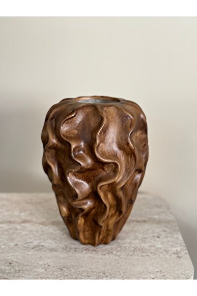 SANATHOMEE Dalga dokulu seramik vazo