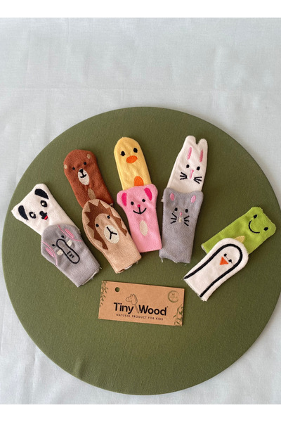 tiny wood Hayvanlar Alemi Parmak Kuklası – 10’lu Set, Eğitici Aile ve Çocuk Oyunları