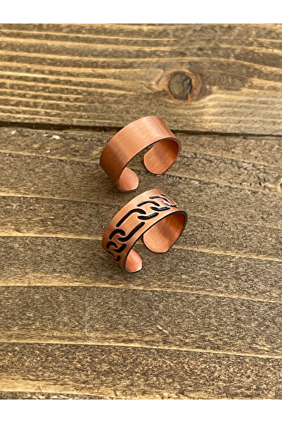 Rupen Kraft 100% Pure Copper Adjustable Size 2-Piece Ring Special Design Copper Ring