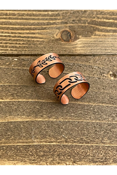 Rupen Kraft 100% Pure Copper Adjustable Size 2-Piece Ring Special Design Copper Ring