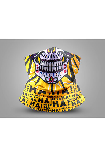 ALKAN ASKERİ MALZEMELER VE TEKSTİL Joker Kurukafa Tasarımlı 1. Kalite Motorcu Buff Maske Outdoor Boyunluk Unisex Bandana, Yerli Üretim