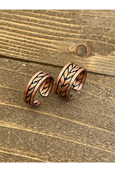Rupen Kraft 100% Pure Copper Adjustable Size 2-Piece Ring Special Design Copper Ring