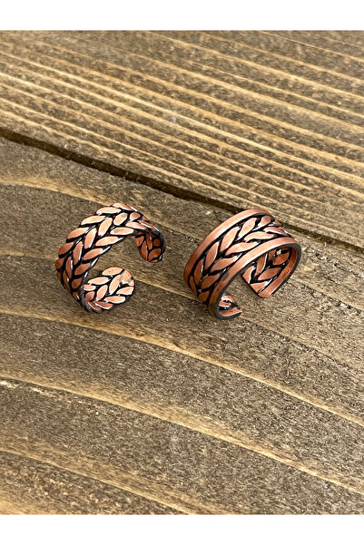 Rupen Kraft 100% Pure Copper Adjustable Size 2-Piece Ring Special Design Copper Ring