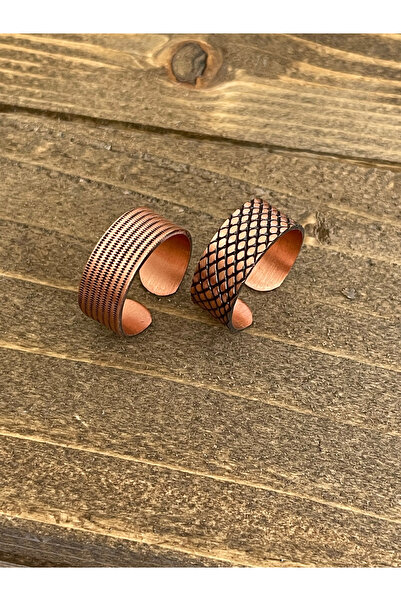 Rupen Kraft 100% Pure Copper Adjustable Size 2-Piece Ring Special Design Copper Ring