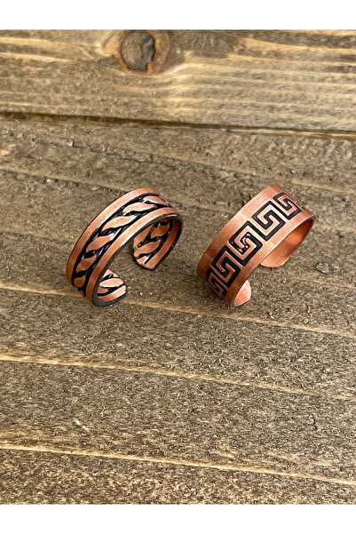 Rupen Kraft 100% Pure Copper Adjustable Size 2-Piece Ring Special Design Copper Ring