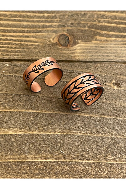 Rupen Kraft 100% Pure Copper Adjustable Size 2-Piece Ring Special Design Copper Ring