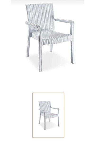 SERMER PAZARLAMA Rattan Desen İkili Sandalye Seti – Kolçaklı, Konforlu, Dayan...