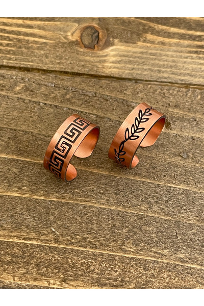 Rupen Kraft 100% Pure Copper Adjustable Size 2-Piece Ring Special Design Copper Ring