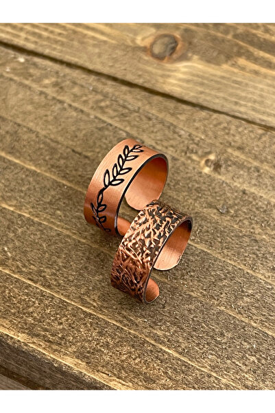Rupen Kraft 100% Pure Copper Adjustable Size 2-Piece Ring Special Design Copper Ring