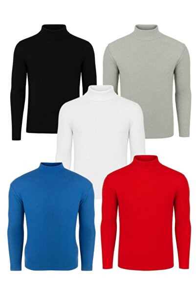 ribac Πακέτο με 5 ανδρικά πουλόβερ με μισό λαιμό