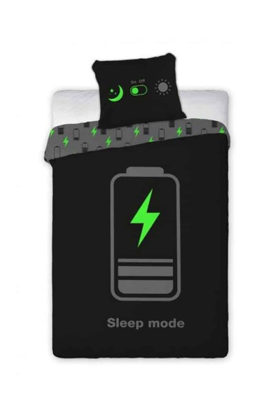 Faro Tekstylia Glow in the Dark Gamer Bedding Set Sleep Mode, 100% Cotton, Reversible